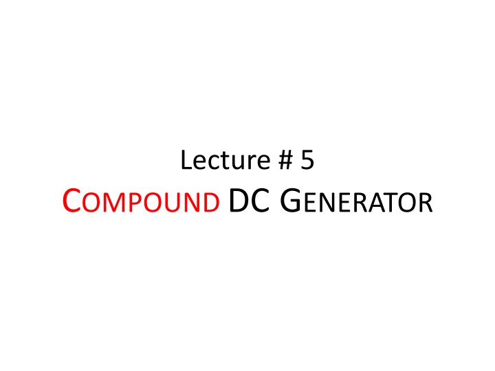 COMPOUND DC GENERATOR