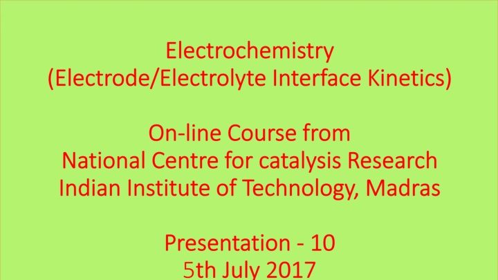 Introduction to Electrochemical Cells and Butler-Volmer Equation
