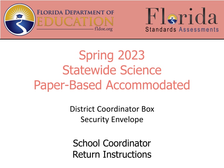Statewide Science Paper-Based Testing Procedures