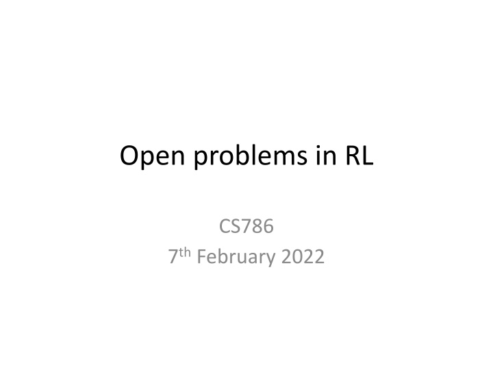 Open problems in RL