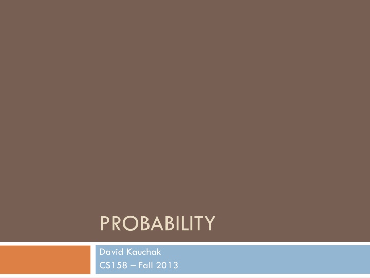 Basic Probability Theory Terminology and Distributions