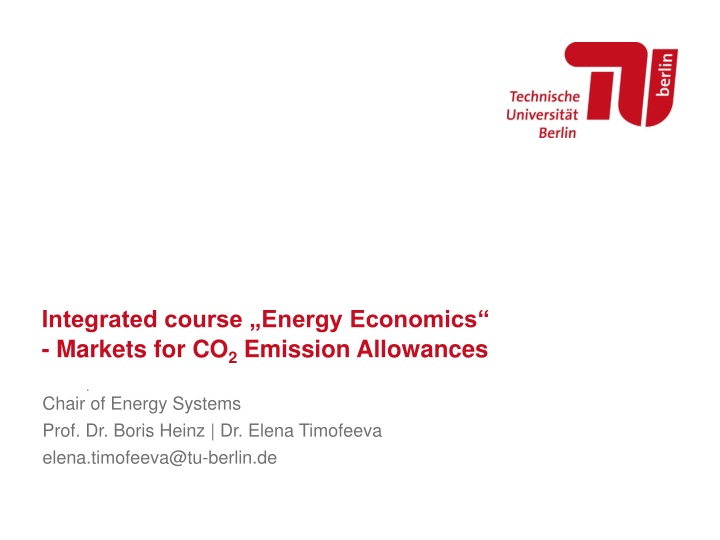 Energy Markets and CO2 Emission Allowances