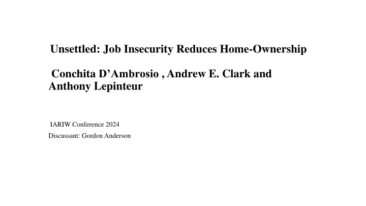 Job Insecurity and Homeownership: A Study on Economic Challenges