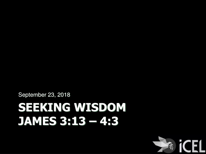 Seeking Wisdom: James 3:13-4:3 Overview