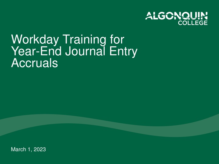 Year-End Journal Entry Accruals Training Overview