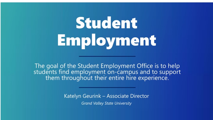 Student Employment at GVSU - Your Path to On-Campus Jobs