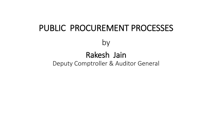 Insights into Public Procurement Processes