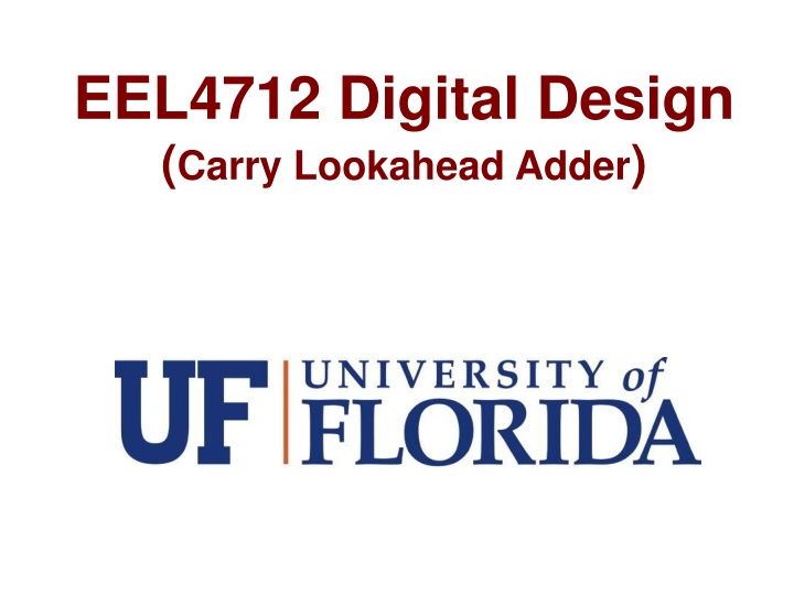 Digital Design: Carry Lookahead Adder