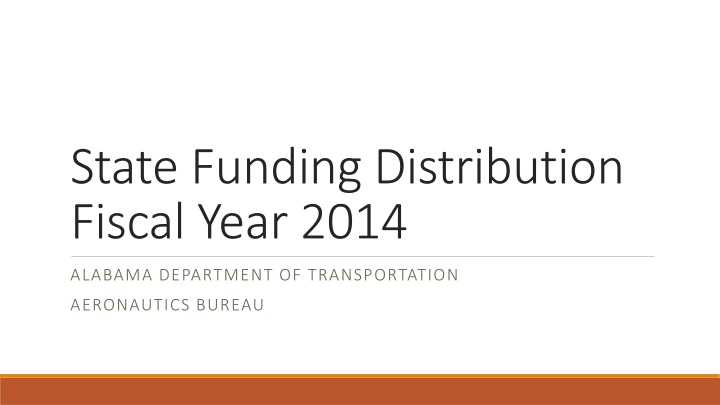Allocation of State Funds in Alabama Aeronautics Bureau 2014