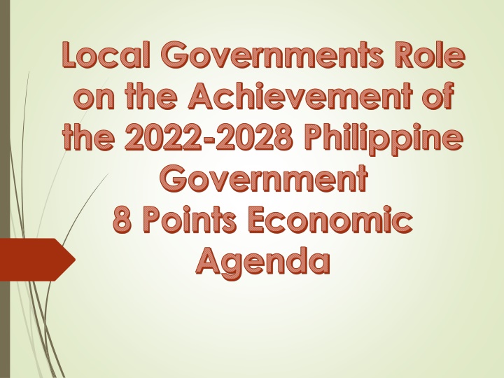 Local Governments' Role in Achieving the Philippine Government's Economic Agenda