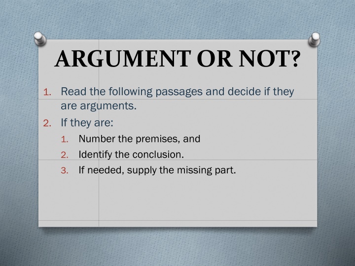 Analyzing Passages for Argumentation