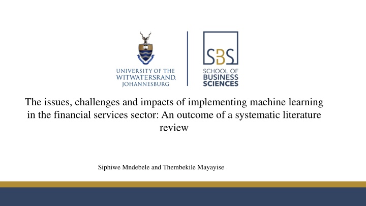 Challenges of Implementing Machine Learning in Financial Services