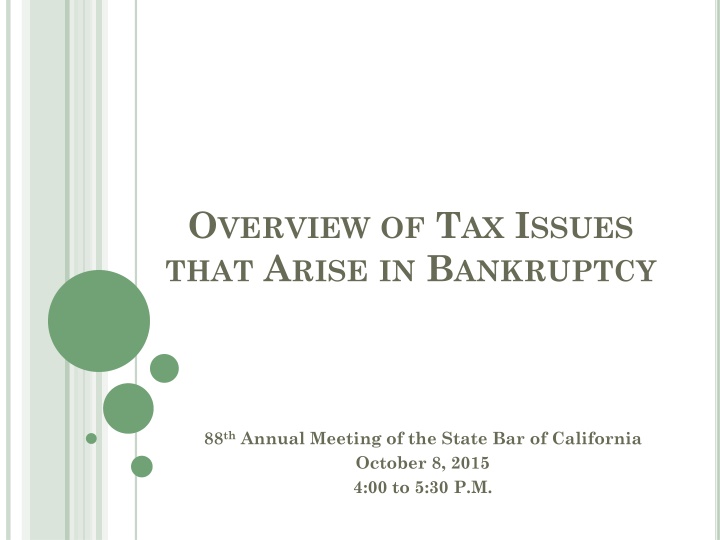 Tax Issues in Bankruptcy Proceedings