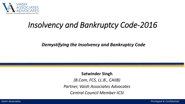 Insolvency and Bankruptcy Code 2016