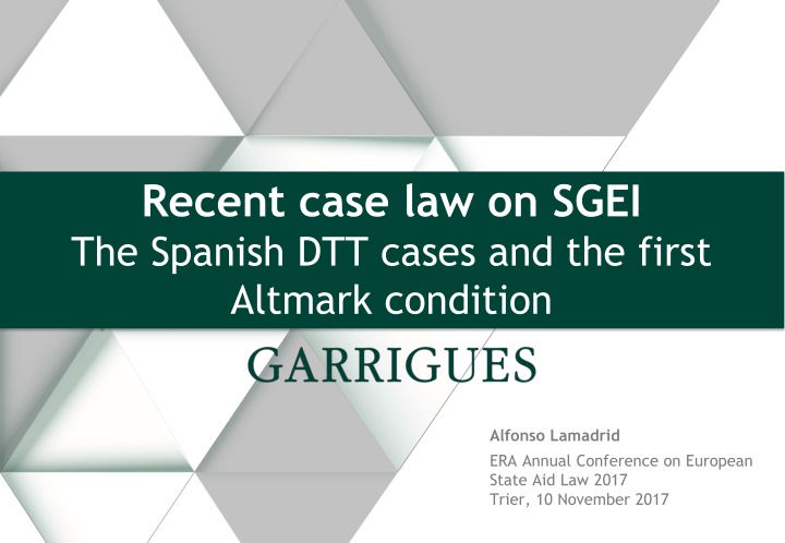 Recent case law on SGEI