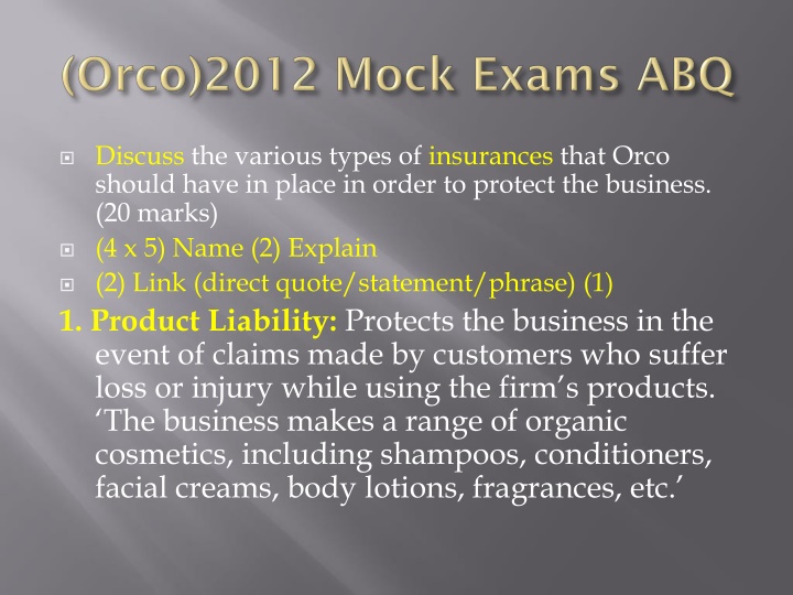 Orco's Insurance Strategy for Business Protection