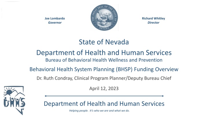 Behavioral Health Funding Overview in Nevada
