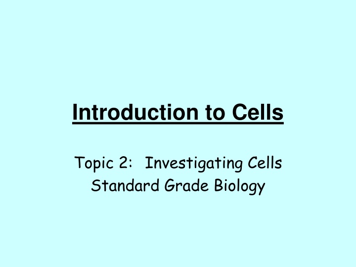 Introduction to Cells