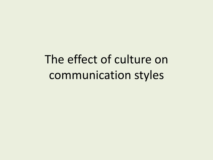 Culture's Impact on Communication Styles