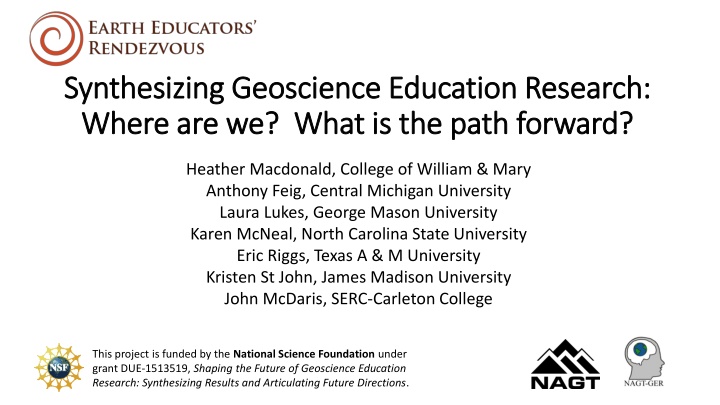 Synthesizing Geoscience Education Research Results
