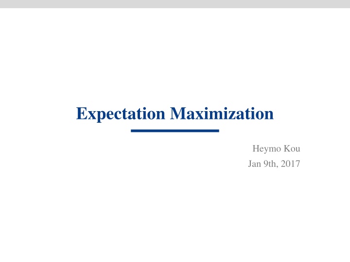 Expectation Maximization