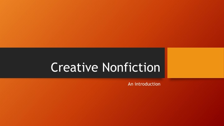 Creative Nonfiction