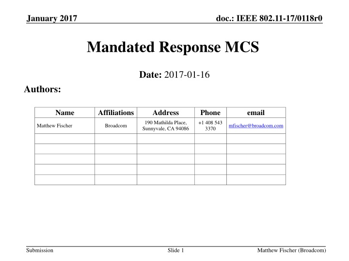 Mandated Response MCS