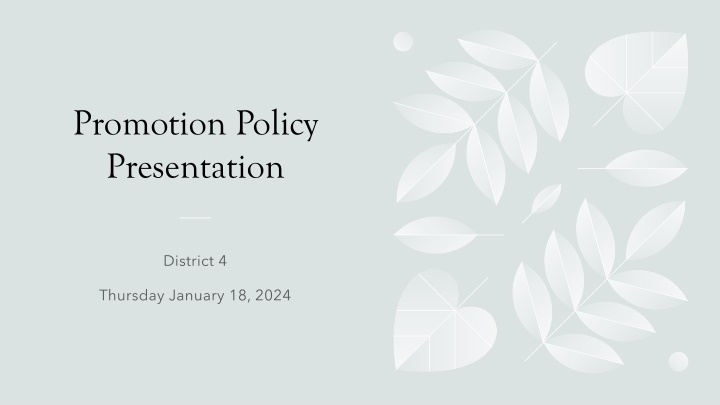 School Promotion Policies Overview
