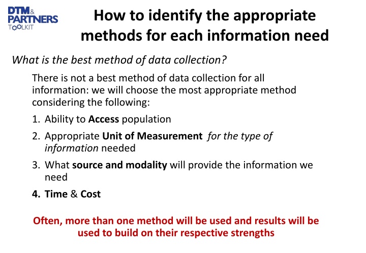 Methods for Information Needs: Data Collection Insights