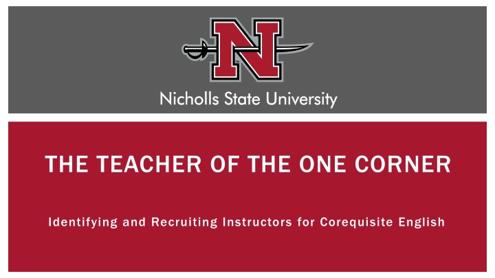 THE TEACHER OF THE ONE CORNER