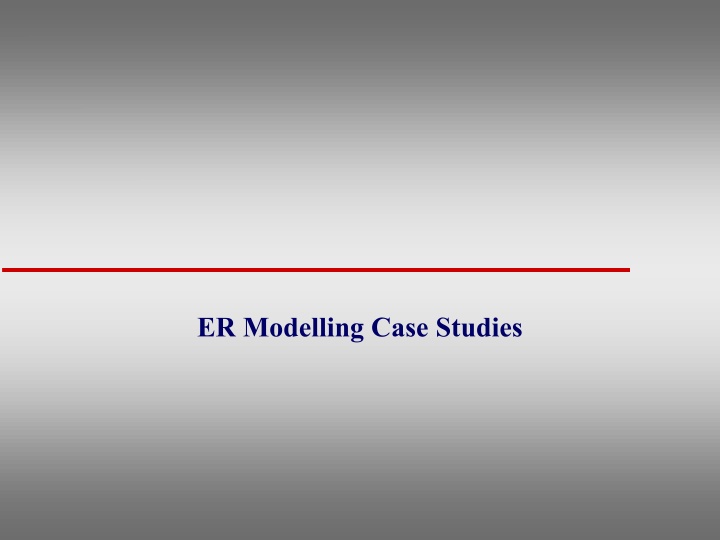 ER Modelling Case Studies