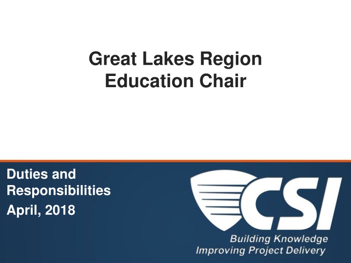 Great Lakes Region Education Chair Duties and Responsibilities