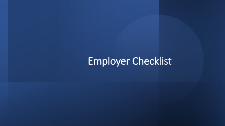 Employer Checklist