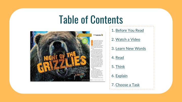 Table of Contents