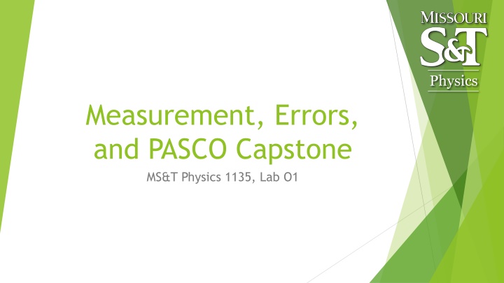 Physics Measurement and Error Analysis with PASCO Capstone