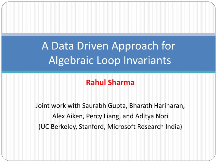 A Data-Driven Approach for Algebraic Loop Invariants
