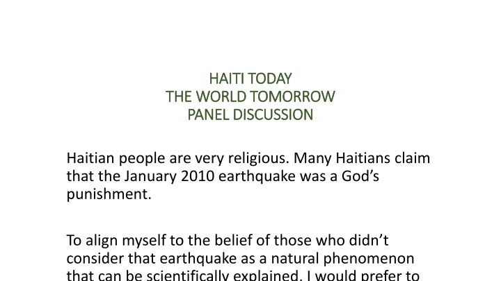 Haiti Today: Religious Beliefs Since 2010 Earthquake