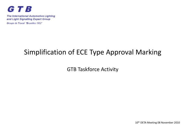 Simplification of ECE Type Approval Marking