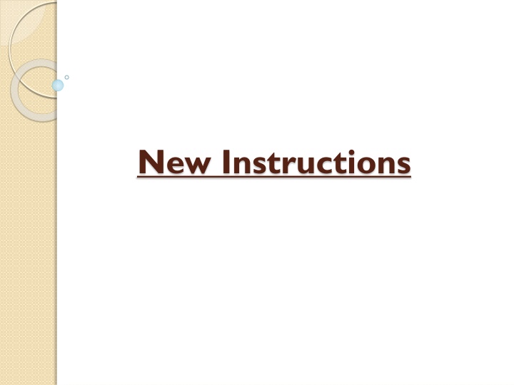 New Instructions