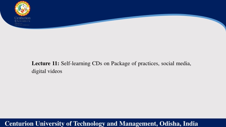 Self-learning CDs on Package of Practices in Agriculture