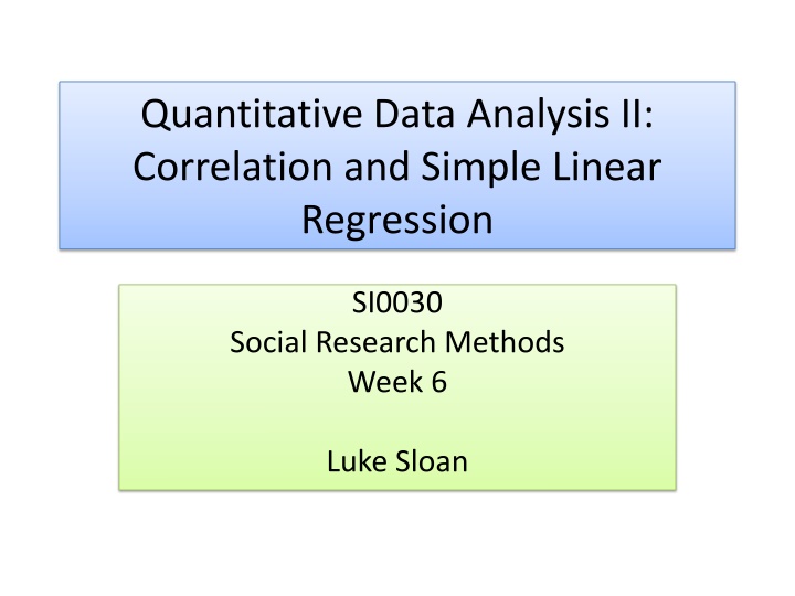 Correlation and Simple Linear Regression in Social Research Methods