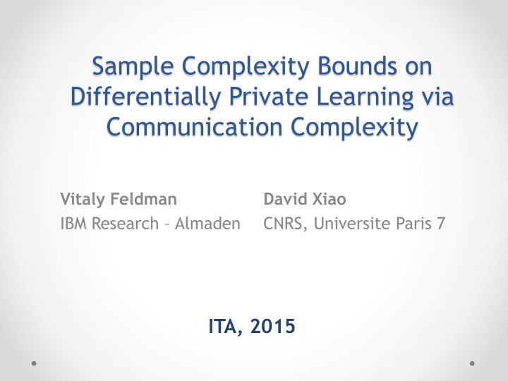 Sample Complexity Bounds on Differentially Private Learning via Communication Complexity