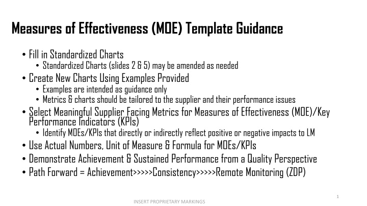 Supplier Quality Metrics and Recovery Plan