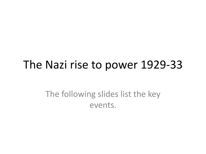 The Nazi Rise to Power: Key Events and Strategy Shifts