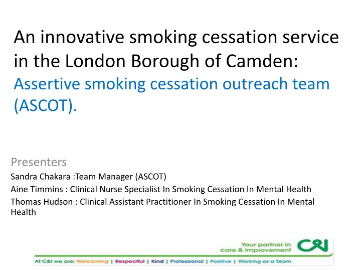 Innovative Smoking Cessation Service in Camden Borough