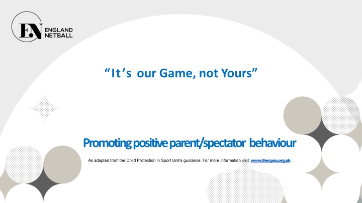 Promoting Positive Parent and Spectator Behavior