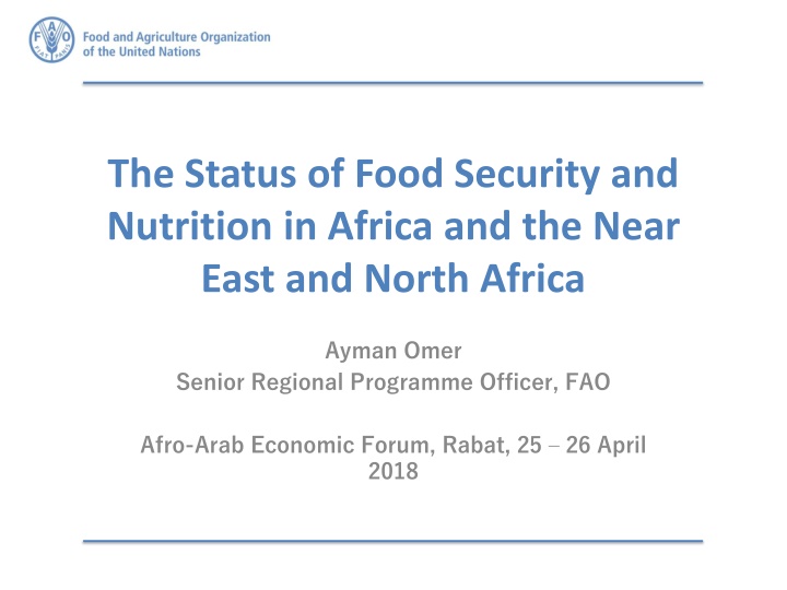 Status of Food Security and Nutrition in Africa and the Near East