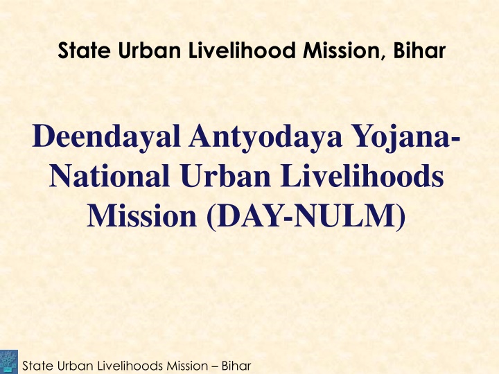 State Urban Livelihood Mission in Bihar