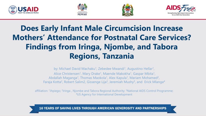 Early Infant Male Circumcision Impact on Postnatal Care in Tanzania