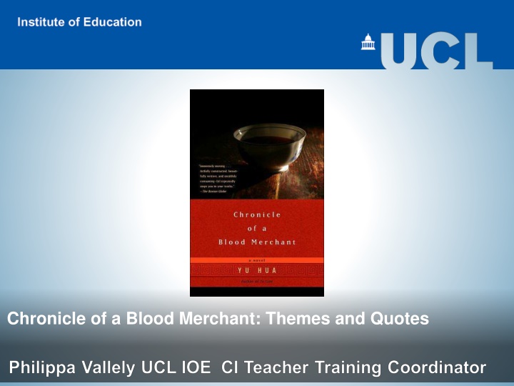 Themes and Quotes in Chronicle of a Blood Merchant
